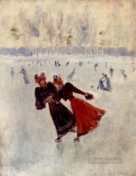 ジャン・ベローのパリでの女子スケートシーン Oil Paintings